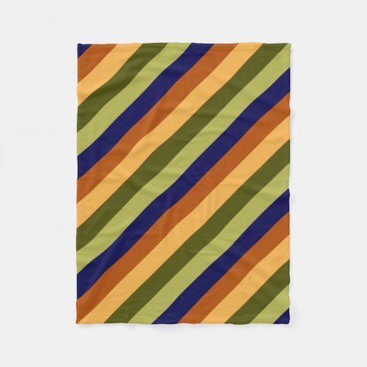 キュートオリーブセージ海軍ストライプフリースブランケット フリースブランケット (正面)
