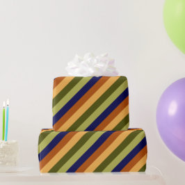 キュートオリーブセージ海軍ストライプラッピング紙 ラッピングペーパー