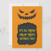 キュートオレンジとブラックスポオクタキュラーハローウィンパーティ 招待状 (裏面)