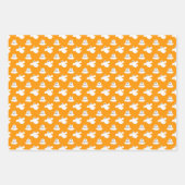 キュートオレンジアンドブラック幽霊ハロウィーン ラッピングペーパーシート (正面)