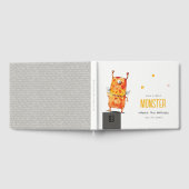 キュートオレンジイエローワンアイドモンスター子供の誕生日 ゲストブック (全面)