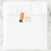 キュートオレンジイエローワンアイドモンスター子供の誕生日 スクエアシール (バッグ)