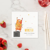 キュートオレンジイエローワンアイドモンスター子供の誕生日 スタンダードカクテルナプキン (インサイチュ)