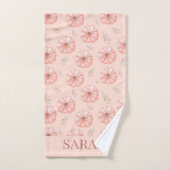 キュートオレンジウォーターカラーカボチャ秋 バスタオルセット (ハンドタオル)