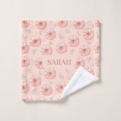 キュートオレンジウォーターカラーカボチャ秋 バスタオルセット (ウォッシュタオル)