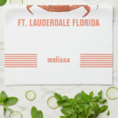 キュートオレンジカニハンドウォーターカラーイラストレーション キッチンタオル (折り畳み)