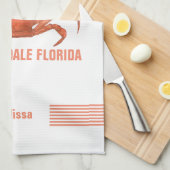 キュートオレンジカニハンドウォーターカラーイラストレーション キッチンタオル (四つ折り)