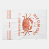 キュートオレンジカニハンドウォーターカラーイラストレーション キッチンタオル (横)