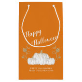 キュートオレンジカボチャハッピーハローウィン スモールペーパーバッグ (裏面)