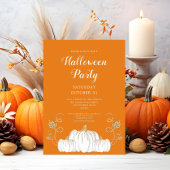 キュートオレンジカボチャハローウィンパーティ 招待状