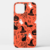 キュートオレンジカボチャ幽霊ハロウィーンパターン Case-Mate iPhoneケース (裏面)
