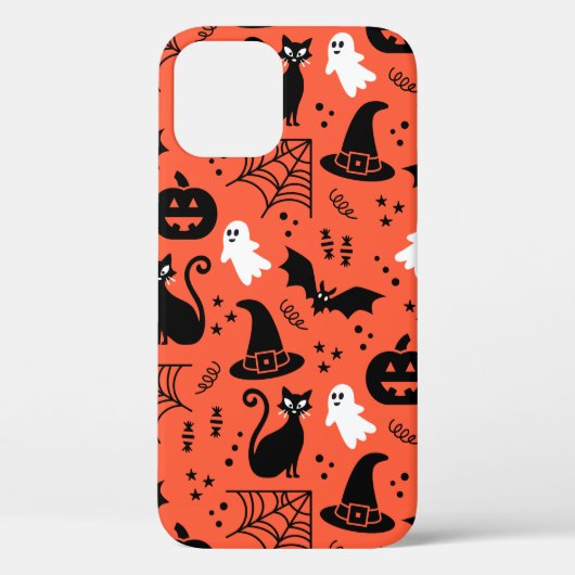 キュートオレンジカボチャ幽霊ハロウィーンパターン Case-Mate iPhoneケース (裏面)