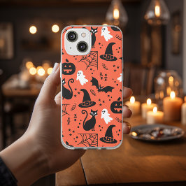 キュートオレンジカボチャ幽霊ハロウィーンパターン iPhone 12ケース