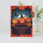 キュートオレンジカボンプキンハロウィーン招待状 招待状 (スタンド正面)