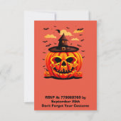 キュートオレンジカボンプキンハロウィーン招待状 招待状 (裏面)
