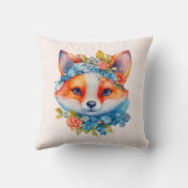 キュートオレンジキツネとフローラクラウン クッション (裏面)