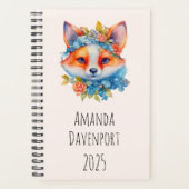 キュートオレンジキツネとフローラクラウン プランナー手帳 (正面)