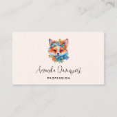 キュートオレンジキツネとフローラクラウン 名刺 (正面)