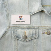 キュートオレンジキツネとフローラクラウン 名札 (インサイチュ)