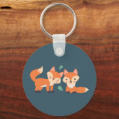 キュートオレンジキツネグラフィックイラストレーション キーホルダー (正面)