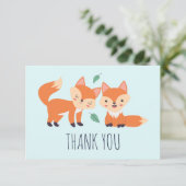 キュートオレンジキツネグラフィックイラストレーション サンキューカード (スタンド正面)