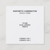 キュートオレンジキツネグラフィックイラストレーション スクエア名刺 (裏面)