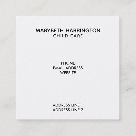 キュートオレンジキツネグラフィックイラストレーション スクエア名刺 (裏面)