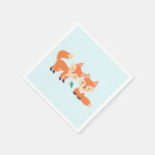 キュートオレンジキツネグラフィックイラストレーション スタンダードカクテルナプキン (角)