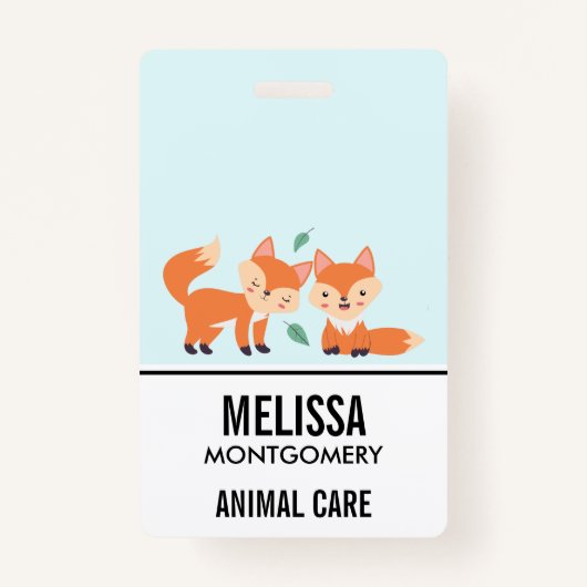 キュートオレンジキツネグラフィックイラストレーション バッジ (正面)