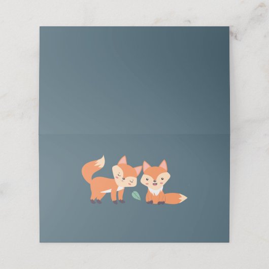 キュートオレンジキツネグラフィックイラストレーション プレイスカード (外部開封)