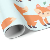 キュートオレンジキツネグラフィックイラストレーション ラッピングペーパー (ロールコーナー)