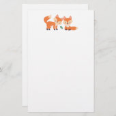 キュートオレンジキツネグラフィックイラストレーション 便箋 (正面/裏面)