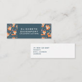 キュートオレンジキツネパターンイラストレーション スキニー名刺 (正面/裏面)