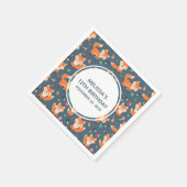 キュートオレンジキツネパターン誕生日 スタンダードカクテルナプキン (角)