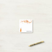 キュートオレンジキツネ&メープル葉ズ秋秋 ポストイット (デスク上)