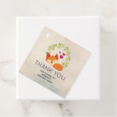 キュートオレンジキツネ、赤いハート、グリーンリース フェイバータグ (インサイチュ)