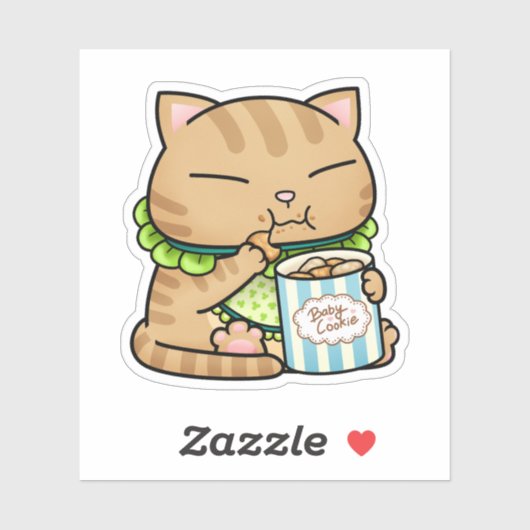 キュートオレンジキャットベビー シール (シート)