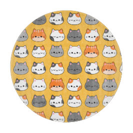 キュートオレンジキャット顔 カッティングボード