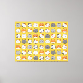 キュートオレンジキャット顔 キャンバスプリント