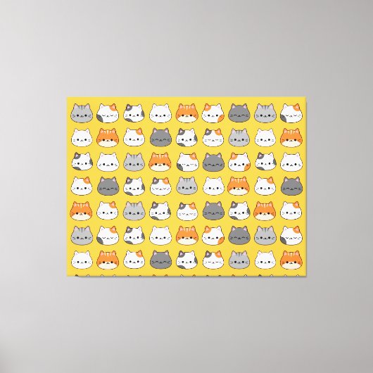 キュートオレンジキャット顔 キャンバスプリント (正面)