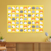 キュートオレンジキャット顔 キャンバスプリント (インサイチュ (リビング))