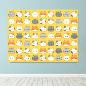 キュートオレンジキャット顔 キャンバスプリント (インサイチュ (ウッドフロア))