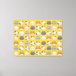 キュートオレンジキャット顔 キャンバスプリント
