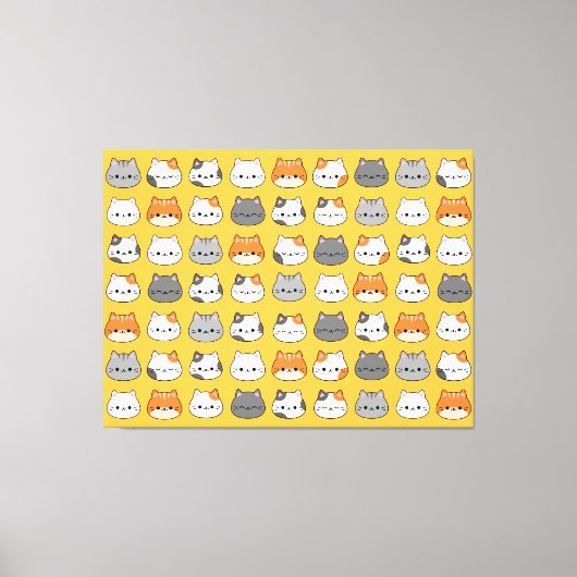 キュートオレンジキャット顔 キャンバスプリント (正面)