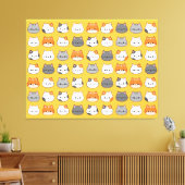 キュートオレンジキャット顔 キャンバスプリント (インサイチュ (リビング))