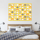キュートオレンジキャット顔 キャンバスプリント (インサイチュ (寝室))