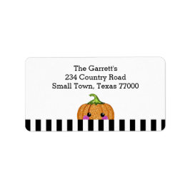 キュートオレンジグリッターカボチャパーソナライズされたアドレス ラベル