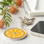 キュートオレンジスライスシンプルミニマルモノグラムのリスト キーホルダー (側面)