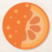 キュートオレンジスライスv2 ラウンドペーパーコースター (正面)