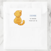 キュートオレンジタビーキャット引用文 長方形シール (バッグ)